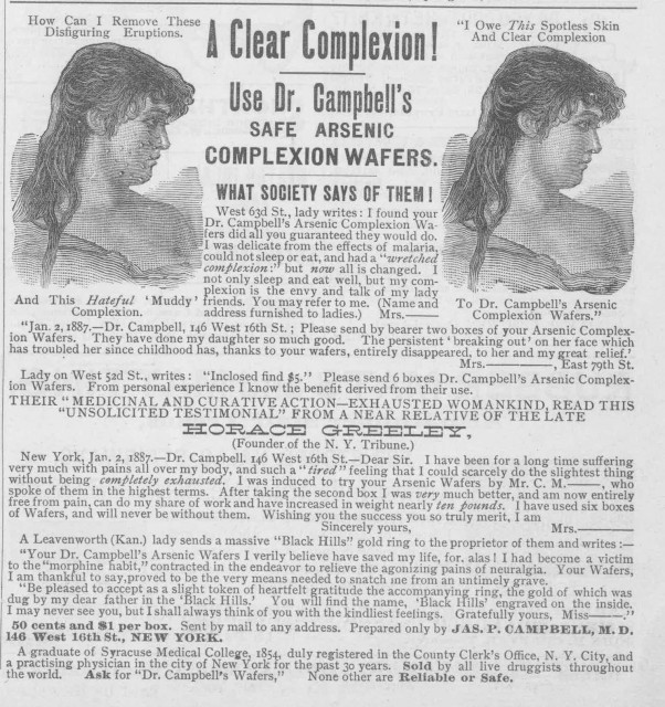 Arsenic complexion wafers